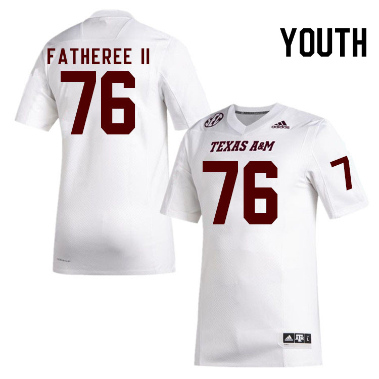 Youth #76 Reuben Fatheree II Texas A&M Aggies College Football Jerseys Stitched Sale-White